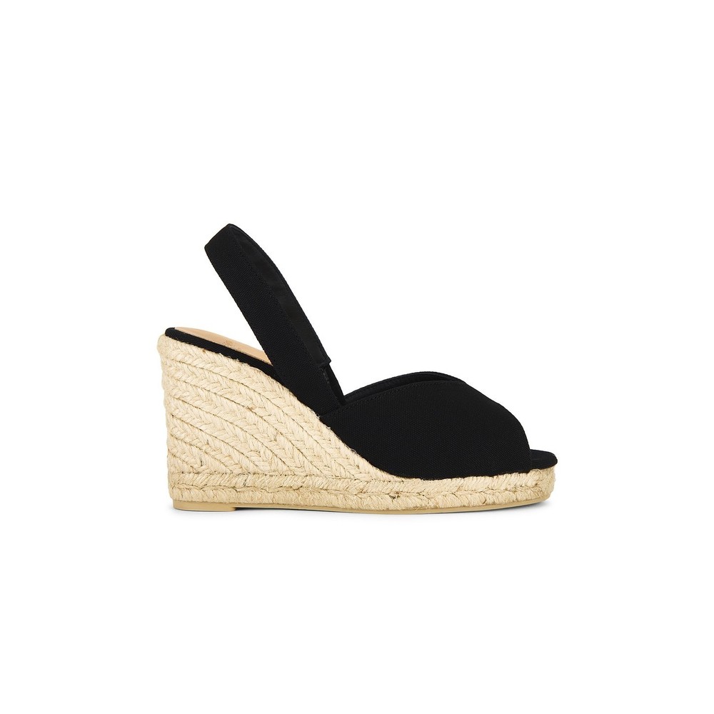 Castaner Brisa Espadrille in Canvas Negro wedge sandal heel like new